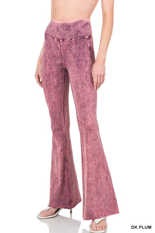 Pantalones de cintura alta con lavado ácido