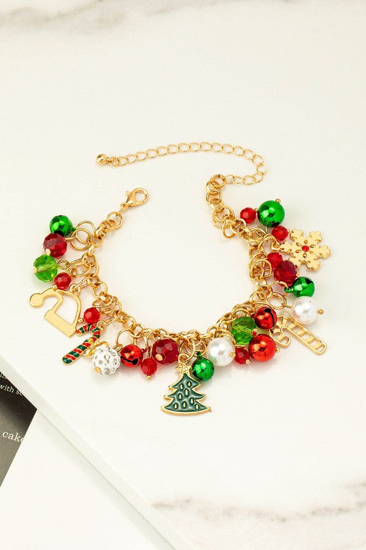 PULSERA DE CAMPANAS Y DIJES DE NAVIDAD