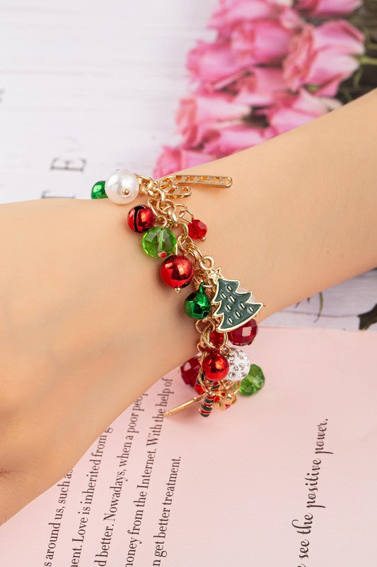 PULSERA DE CAMPANAS Y DIJES DE NAVIDAD