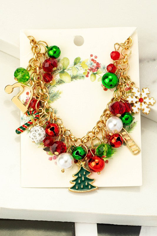 PULSERA DE CAMPANAS Y DIJES DE NAVIDAD