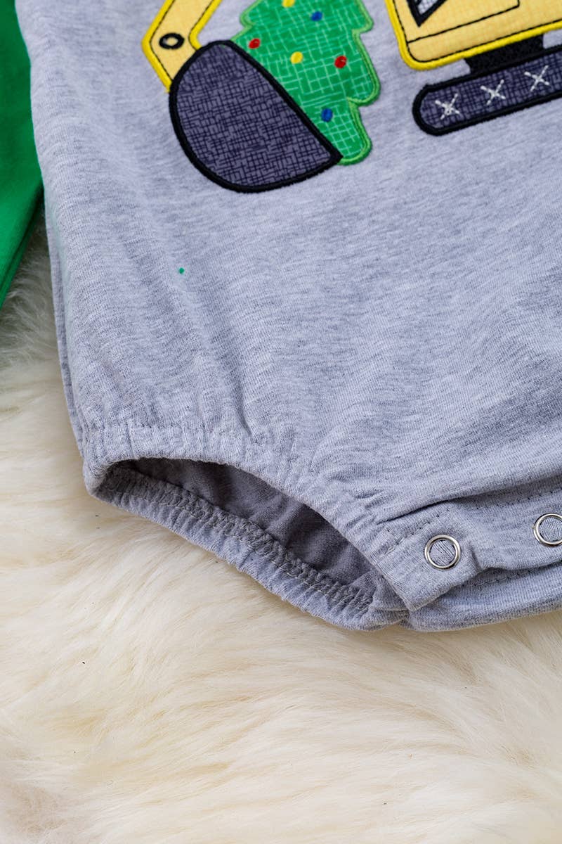 CONSTRUCTION/CHRISTMAS TREE ONESIE