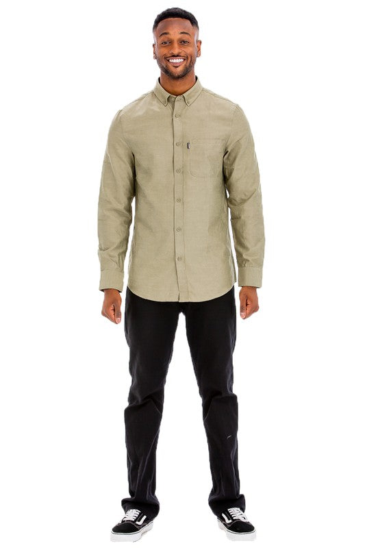 Weiv Botón casual para hombre