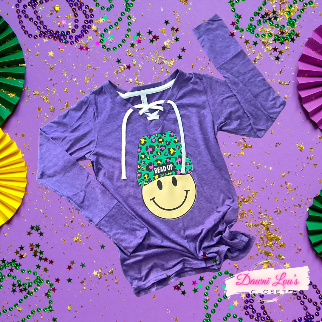 Beads Up Laced Up V-Neck