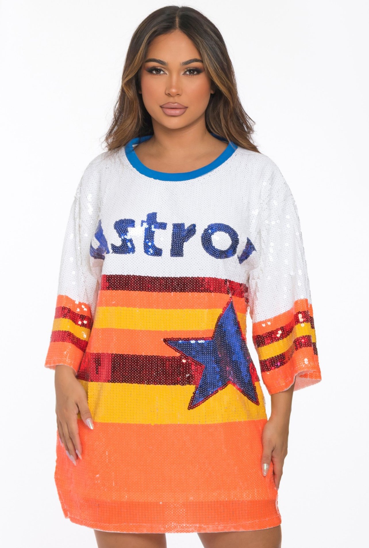 Astros tshirt dress | Houston Astros glitter dress | MLB apparel | Custom  ladies vneck dress