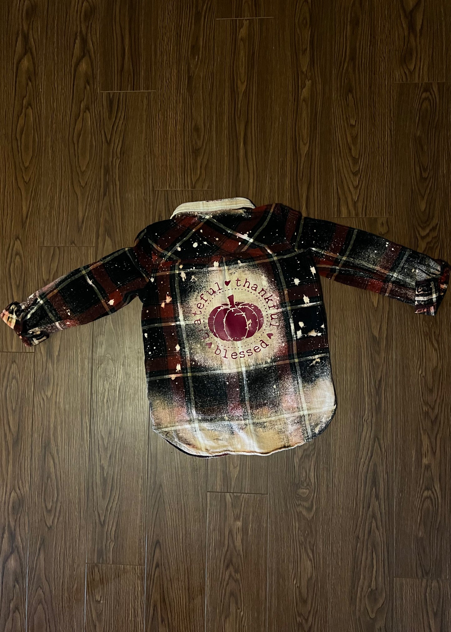 Grateful, Thankful, Blessed Bleached Flannel