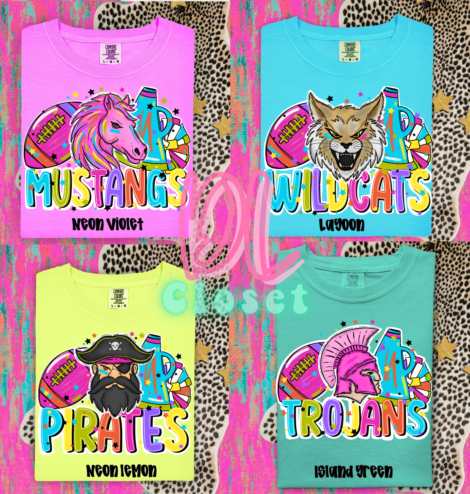 Football & Pompoms Mascot Tees