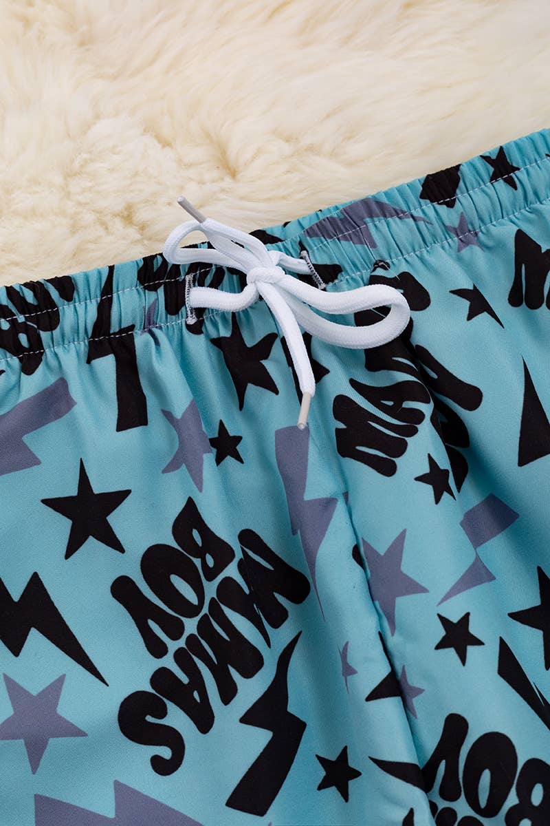 “MAMA'S BOY” DUSTY BLUE TRUNKS