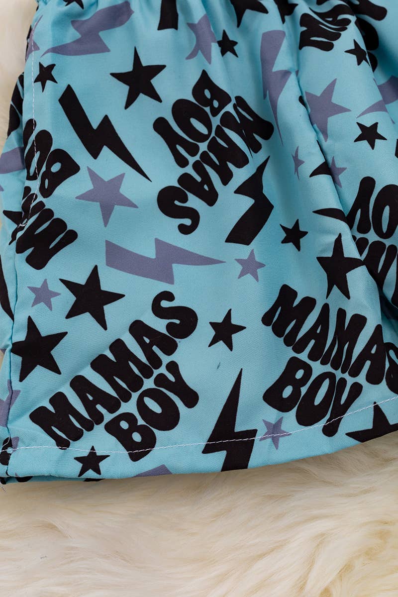 “MAMA'S BOY” DUSTY BLUE TRUNKS