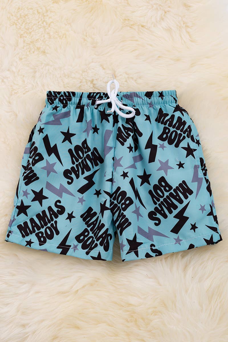 “MAMA'S BOY” DUSTY BLUE TRUNKS