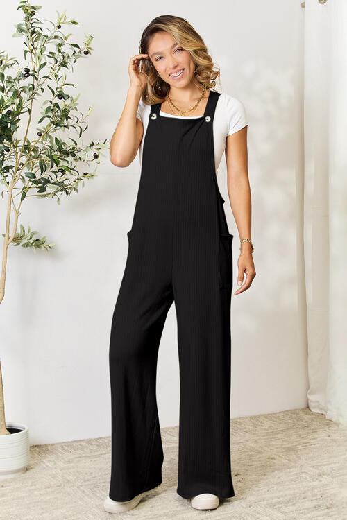 Double Take Wide Strap Overalls