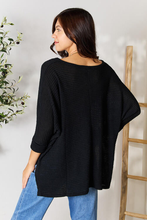 Top de punto con aberturas altas y bajas