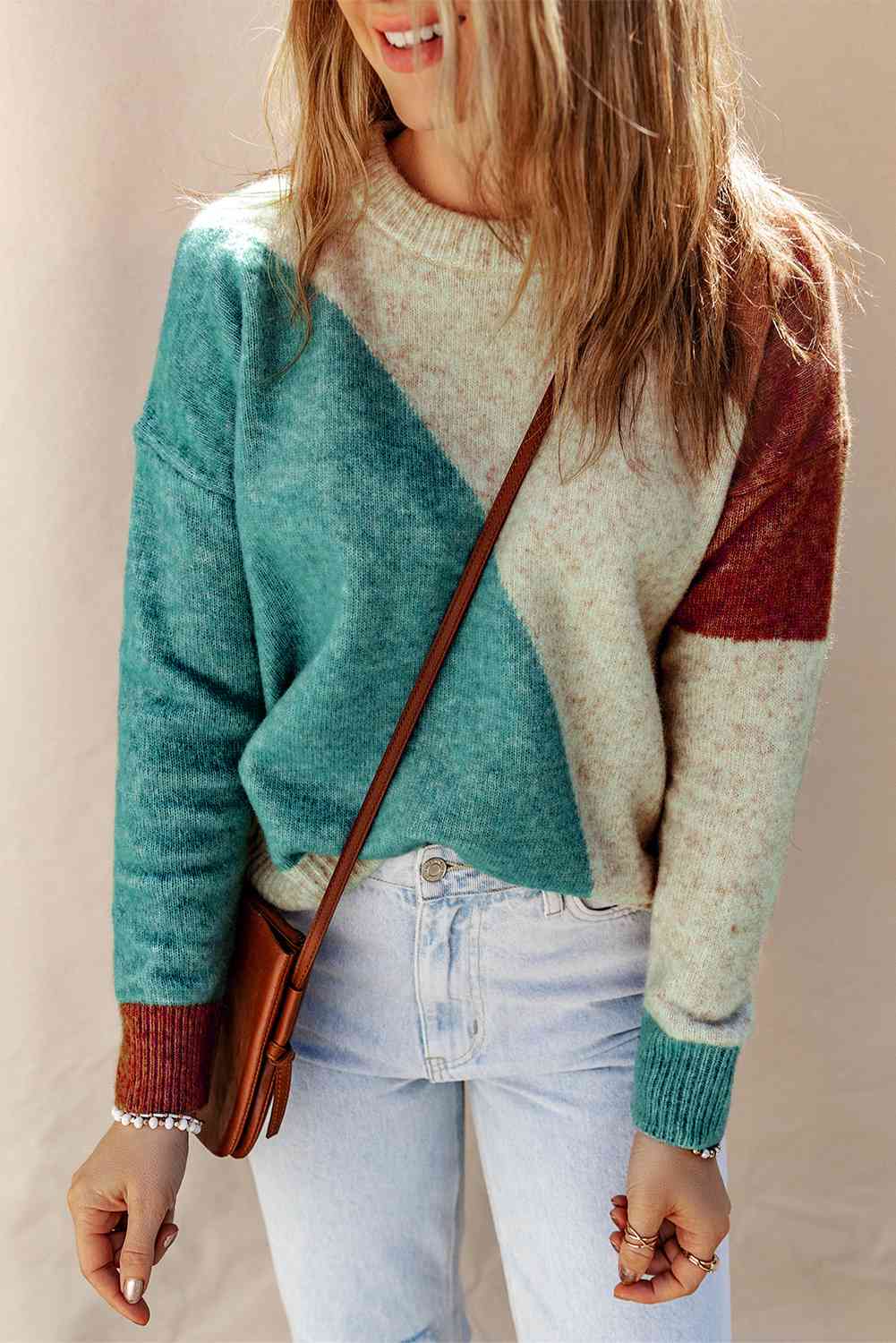 Color Block Pullover Sweater
