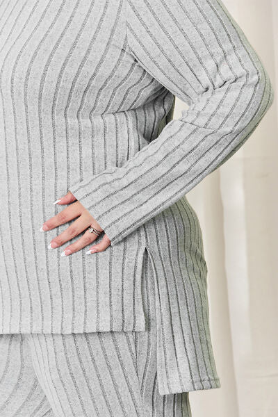 Basic Bae Ribbed High-Low Lounge Set