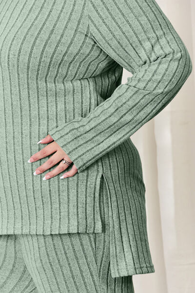Basic Bae Ribbed High-Low Lounge Set