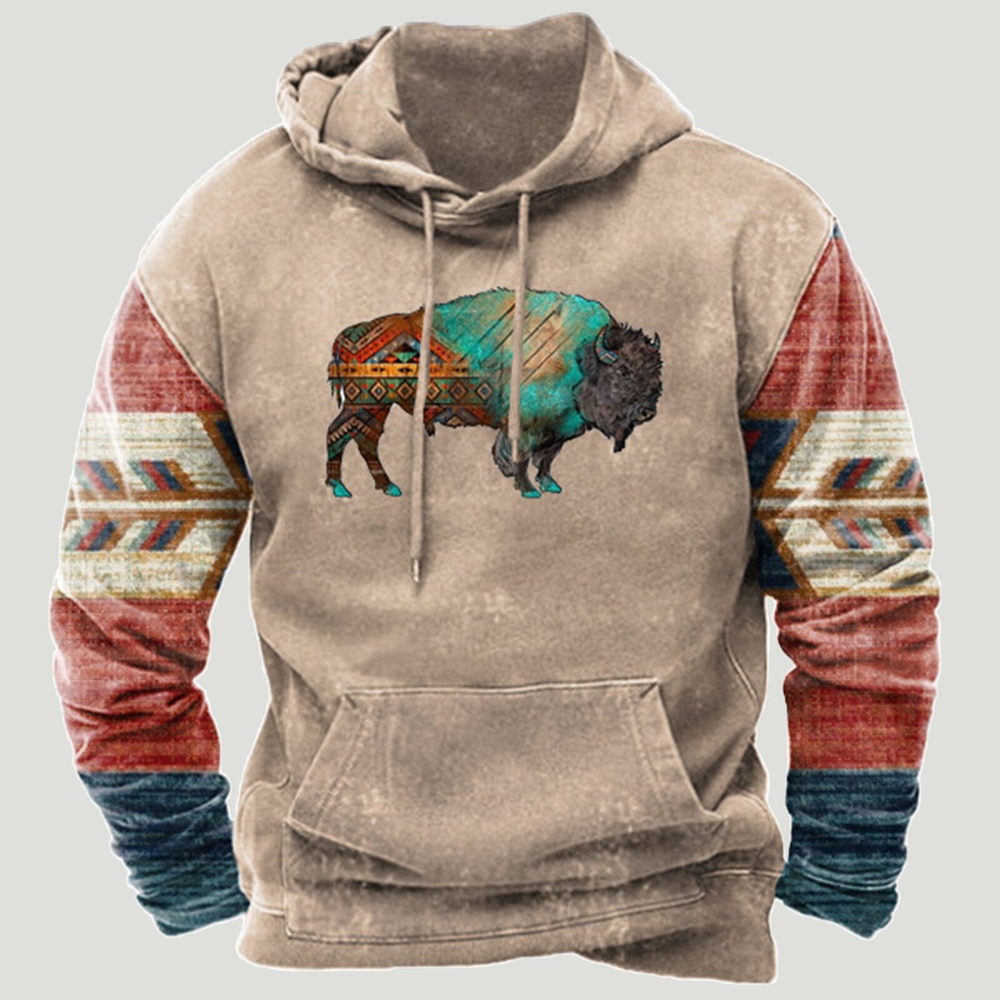 Sudadera con capucha de patchwork azteca occidental