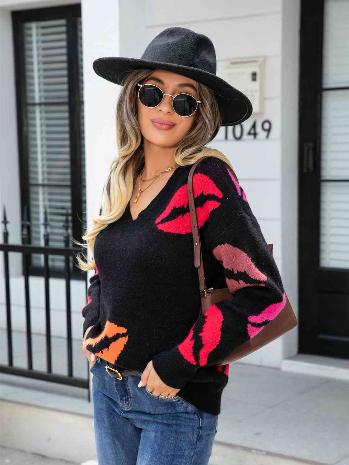 Covered in Kisses V-Neck Sweater