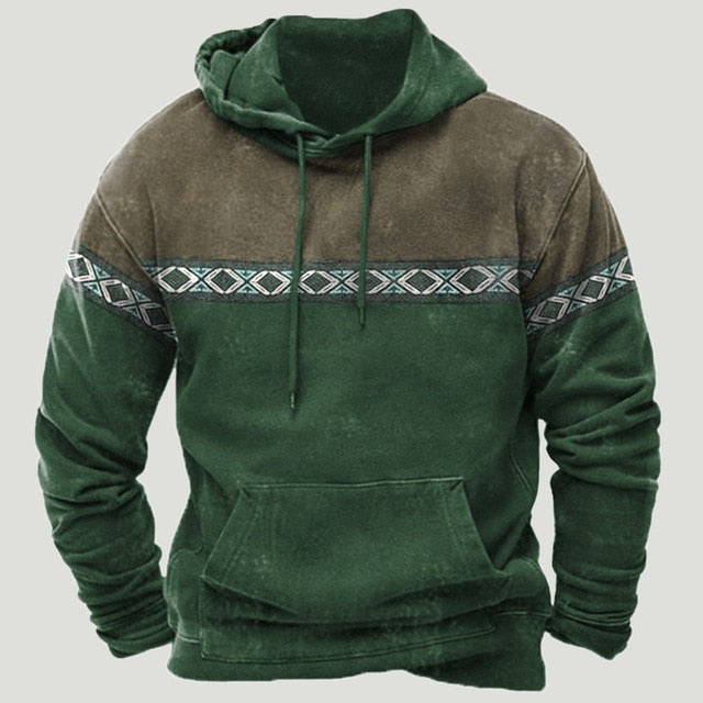 Sudadera con capucha de patchwork azteca occidental
