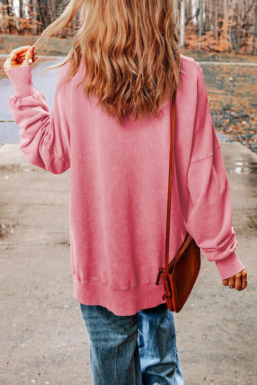 Sudadera con abertura y cuello redondo Candy Cane de lentejuelas