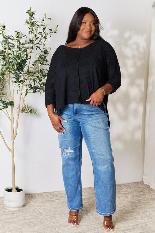 Top de punto con aberturas altas y bajas