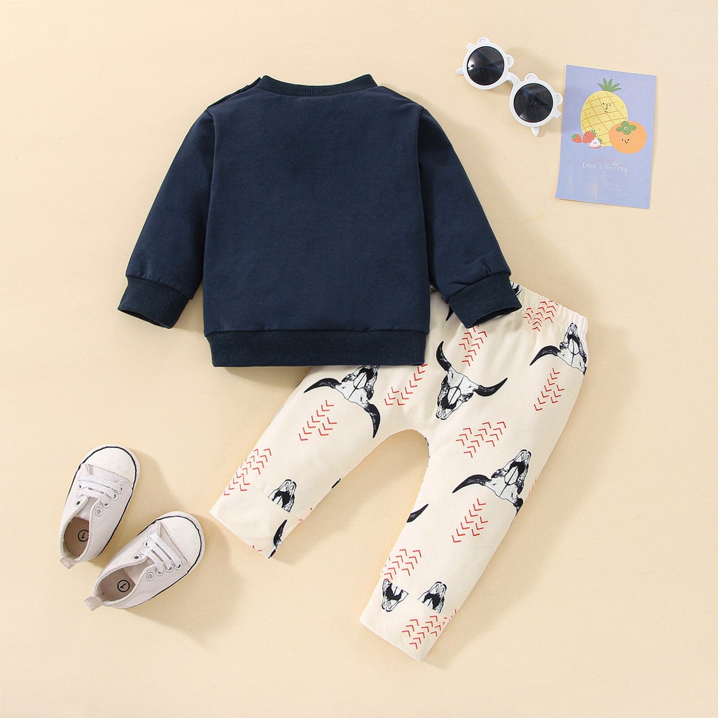 Conjunto de tops de leggings de vaca occidental