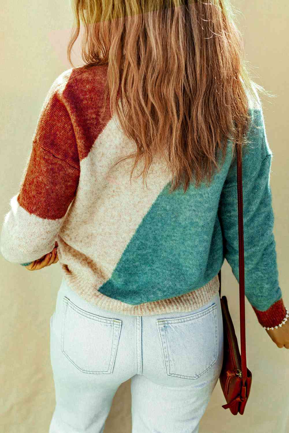 Color Block Pullover Sweater