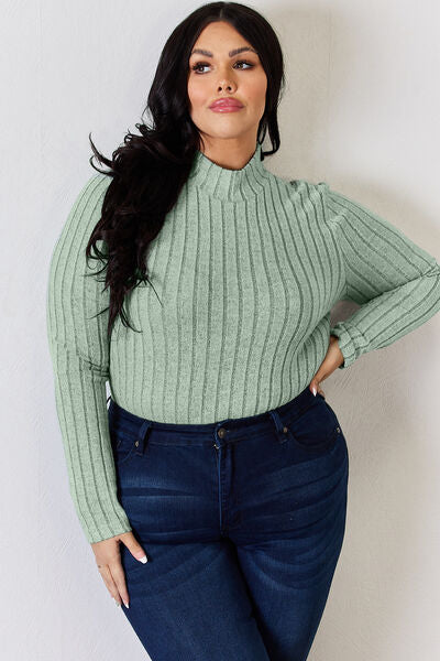 Top de manga larga con cuello simulado