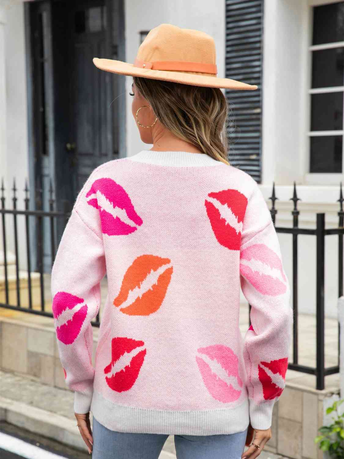 Covered in Kisses V-Neck Sweater