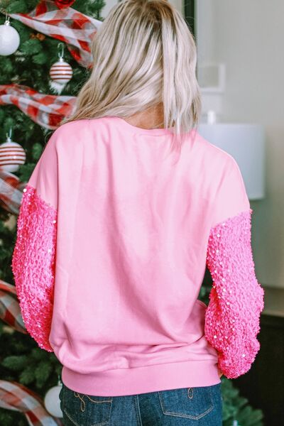 LOVE Heart Sequin Crewneck