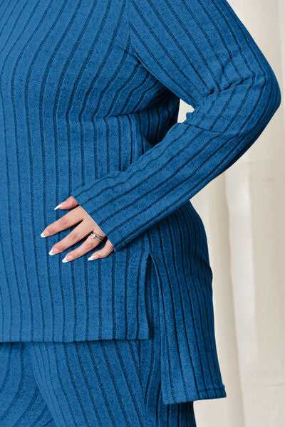 Basic Bae Ribbed High-Low Lounge Set