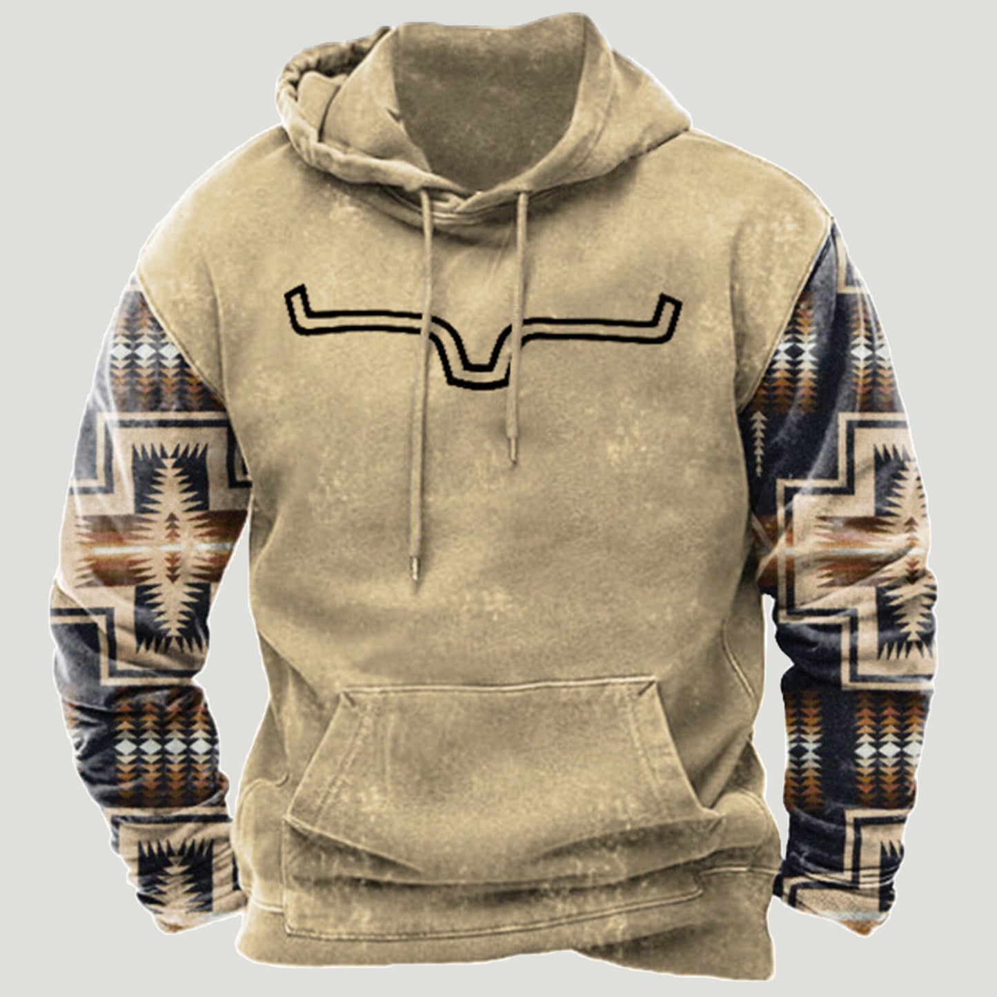 Sudadera con capucha de patchwork azteca occidental