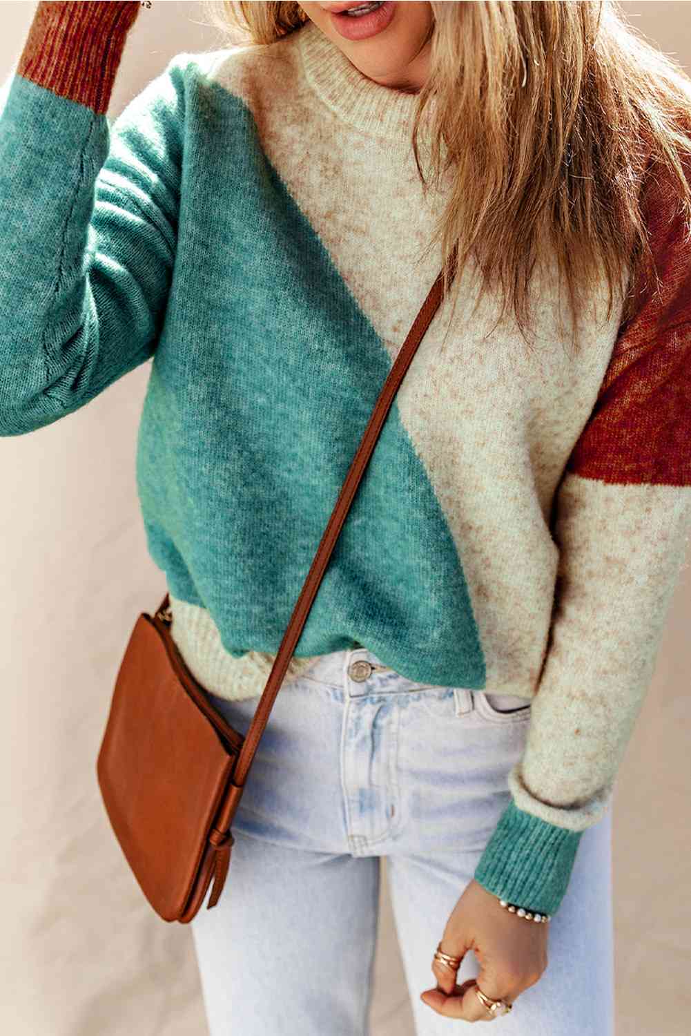 Color Block Pullover Sweater