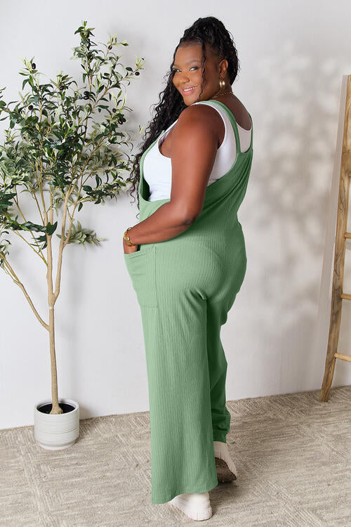Double Take Wide Strap Overalls