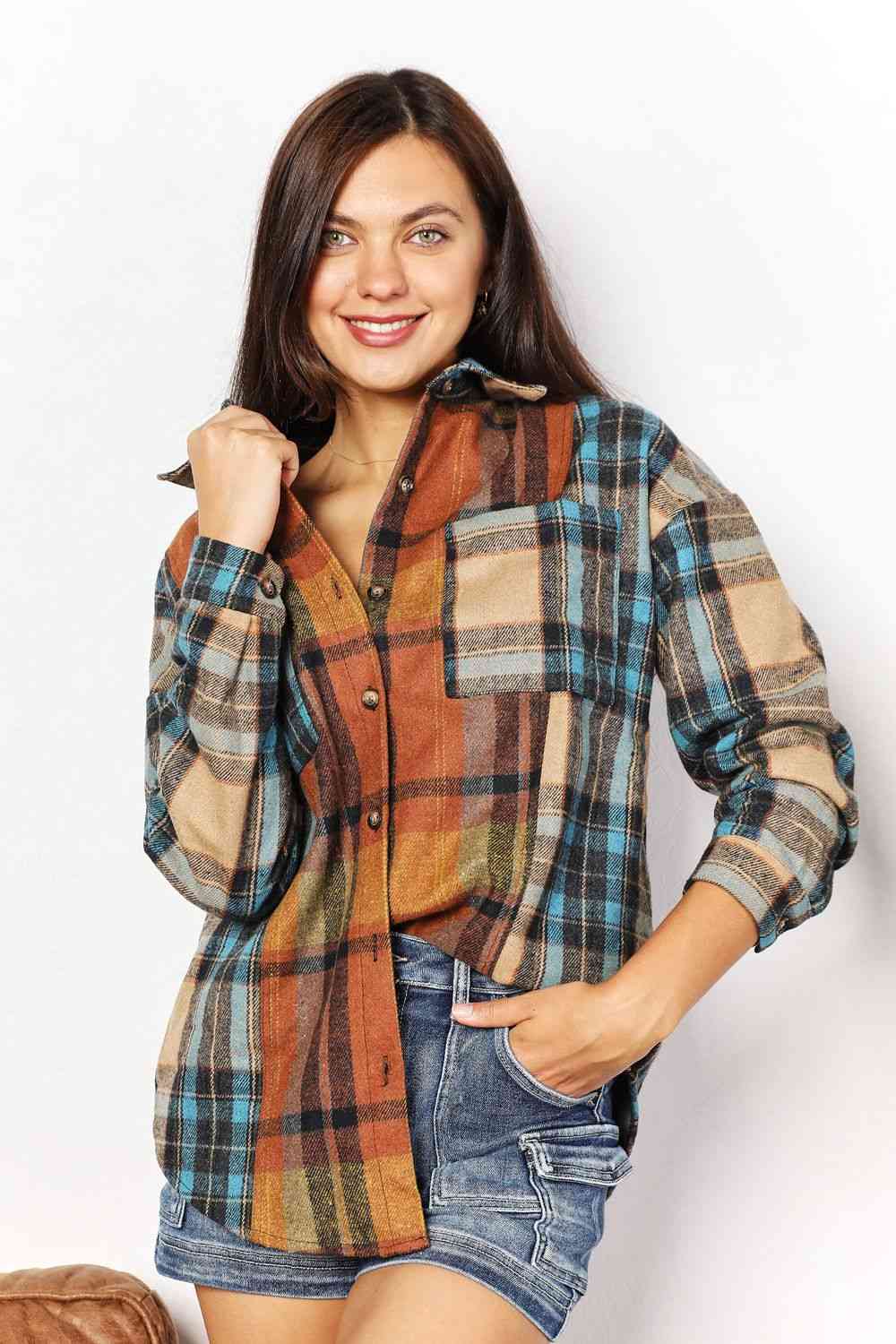 Sobrecamisa de patchwork a cuadros