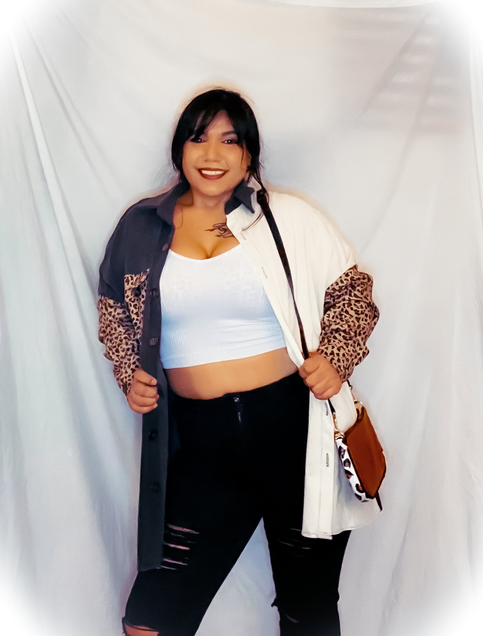 Leopard and Color Block Patchwork Shacket