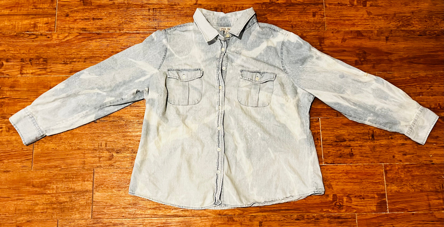 Acid Washed Denim Button Down