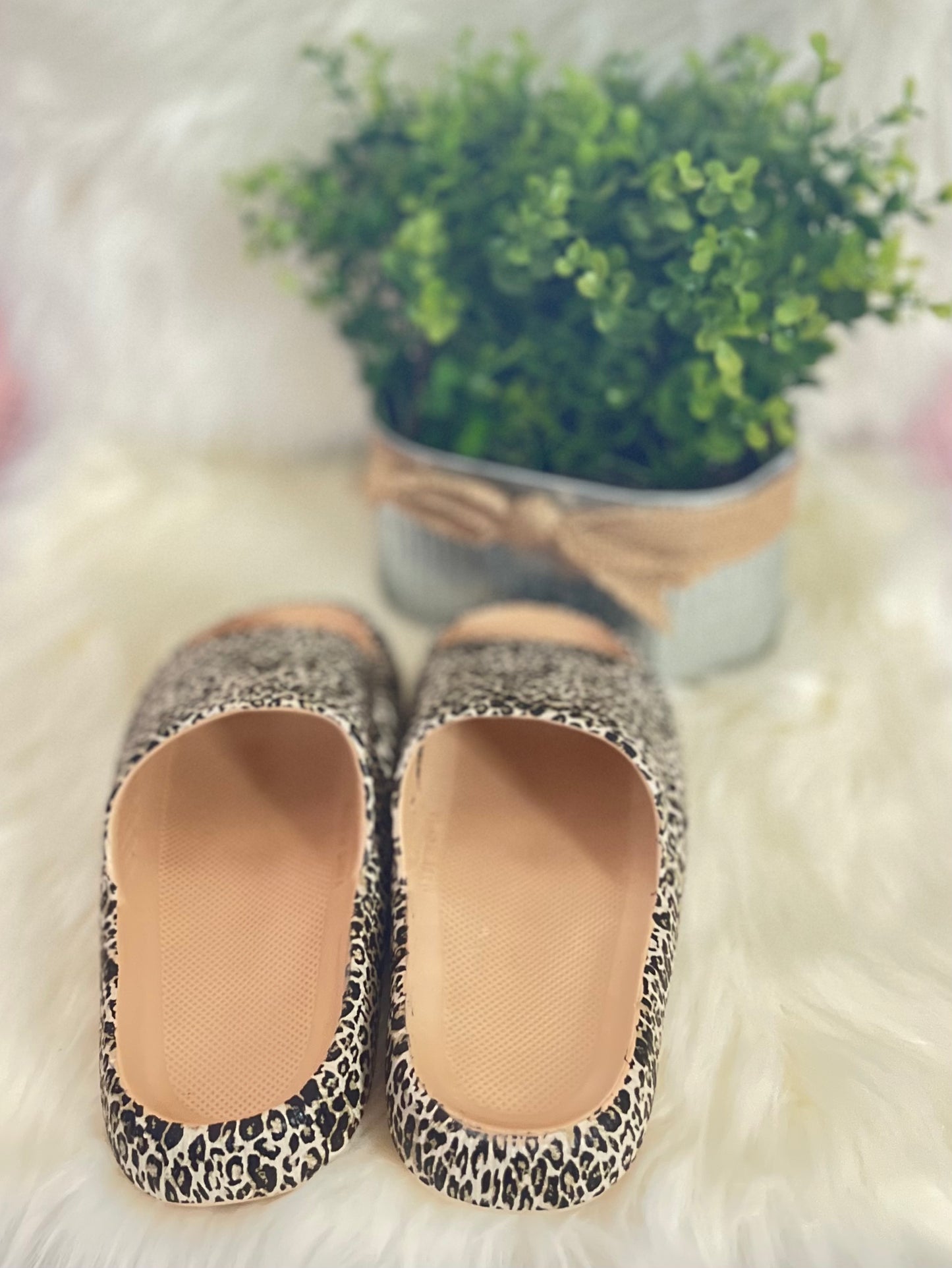 Chanclas blandas de leopardo