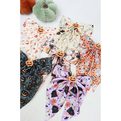 Halloween Long Tail Satin Bow