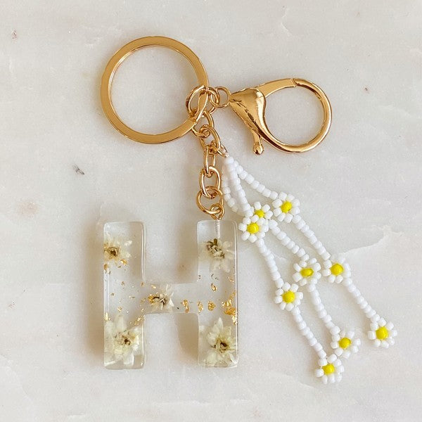 Daisy Initial Key Chain