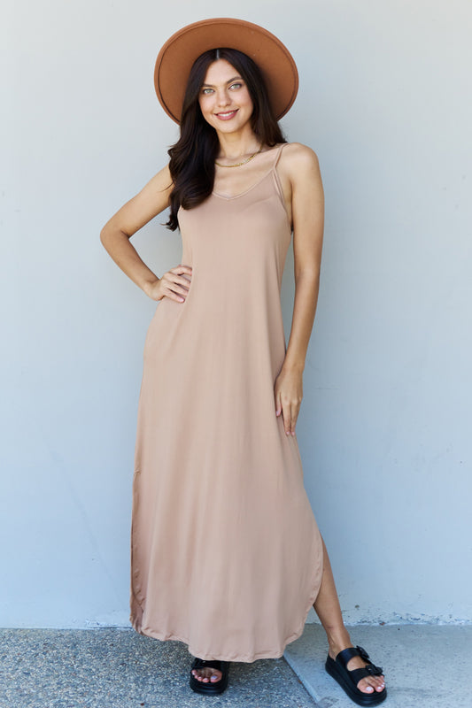 Camel Side Slit Maxi