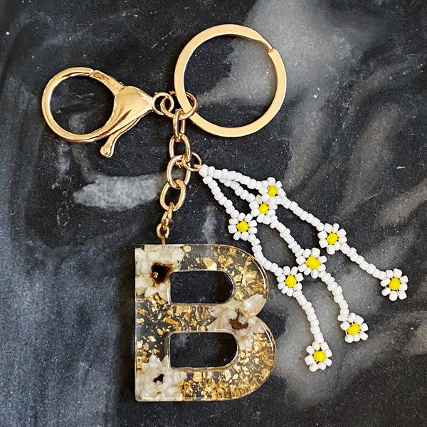 Daisy Initial Key Chain