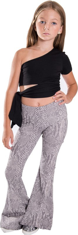 KIDS SNAKE PRINT BELL BOTTOM PANTS