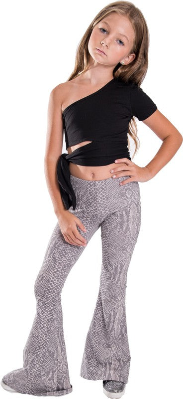 KIDS SNAKE PRINT BELL BOTTOM PANTS