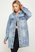 DISTRESSED WASHED DENIM JACKET