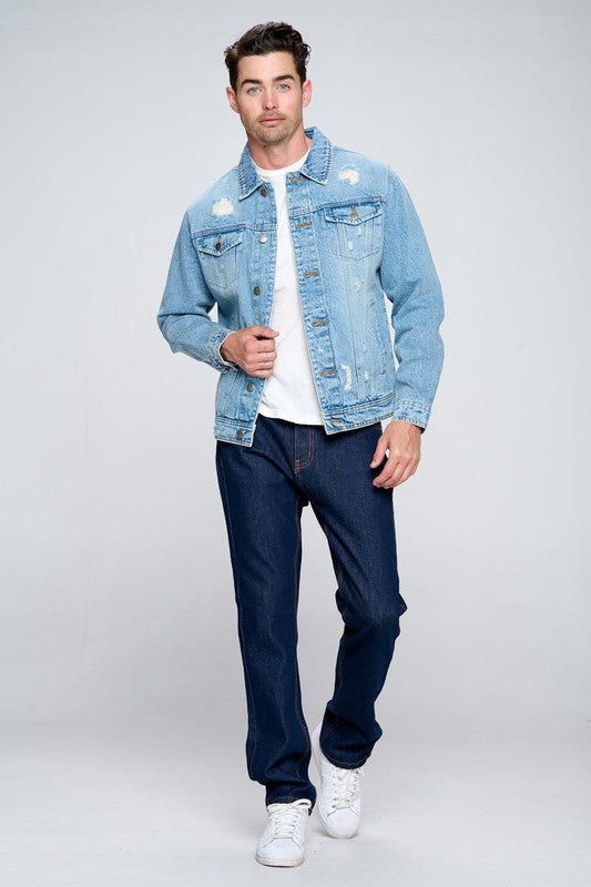 Men's Distressed Denim Jacket