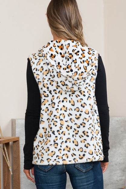 Hooded Leopard Vest