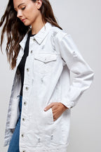 DISTRESSED WASHED DENIM JACKET
