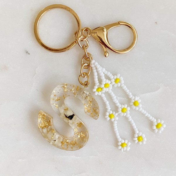 Daisy Initial Key Chain