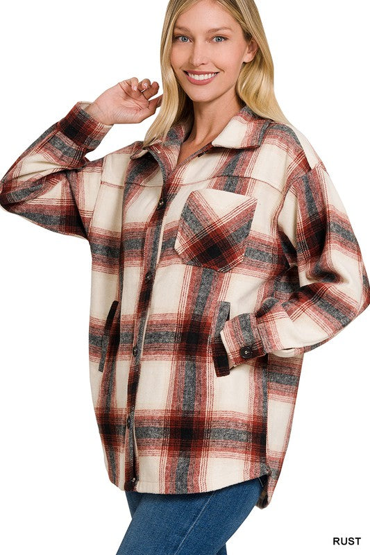 Oversized Yarn Dyed Plaid Shacket