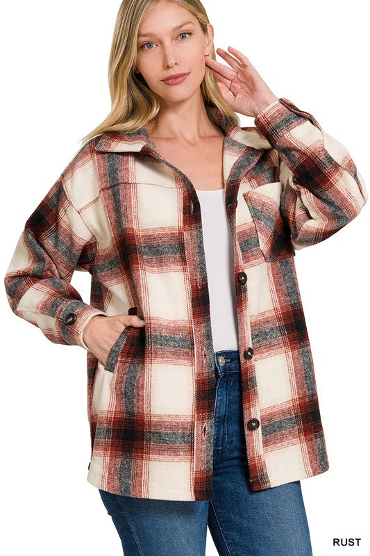 Oversized Yarn Dyed Plaid Shacket