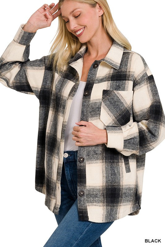 Oversized Yarn Dyed Plaid Shacket